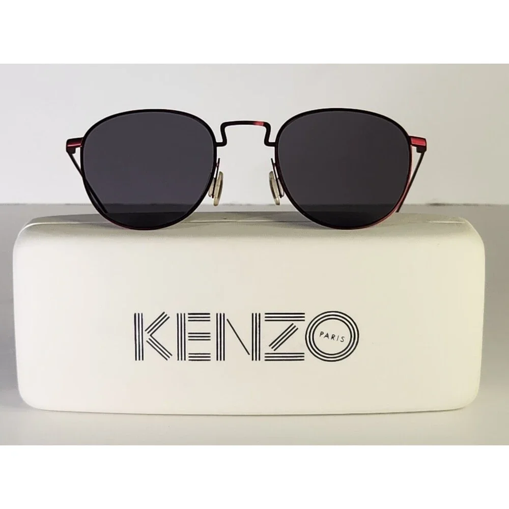 Kenzo Sunglasses KZ 5118 Metallic Red Made In France Lightweight Metal Frames